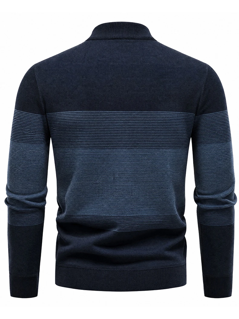 US-Größe Herren Mode Strickwaren Pullover mit Reißverschluss am Hals Herren New Jersey Casual Pullover S-XXL – Detail 3