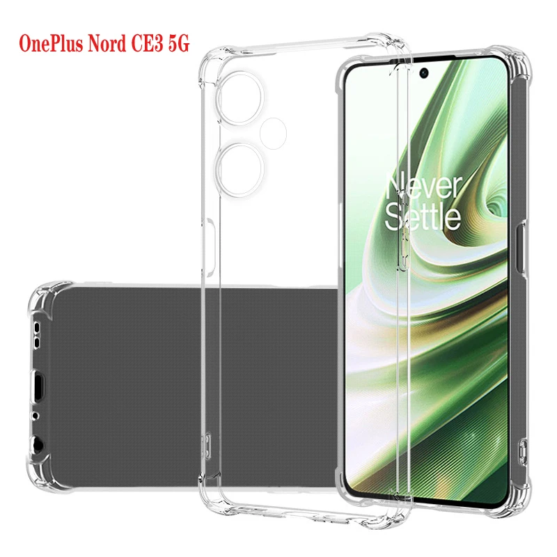 حافظة شفافة مقاومة للصدمات لـ OnePlus ، سيليكون ناعم ، غطاء هاتف شفاف ، كيس هواء ، 1 + Nord CE3 CE 3 5G ، سميكة