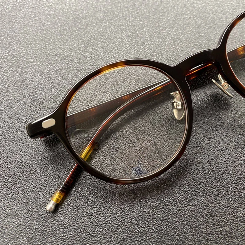 

Японский бренд, круглая овальная доска, оправа для очков, оправа для очков ручной работы H005, модная ретро мужская и женская сверхлегкая оправа для очков, Корея