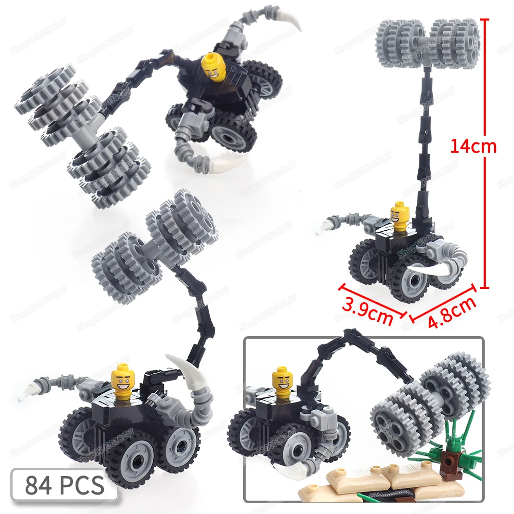 Toilet Figures Wheels Chariot Building Block Assembly Moc Gear Weapons Equipment Chase Battle Scene Model Children Gift Boy Toys