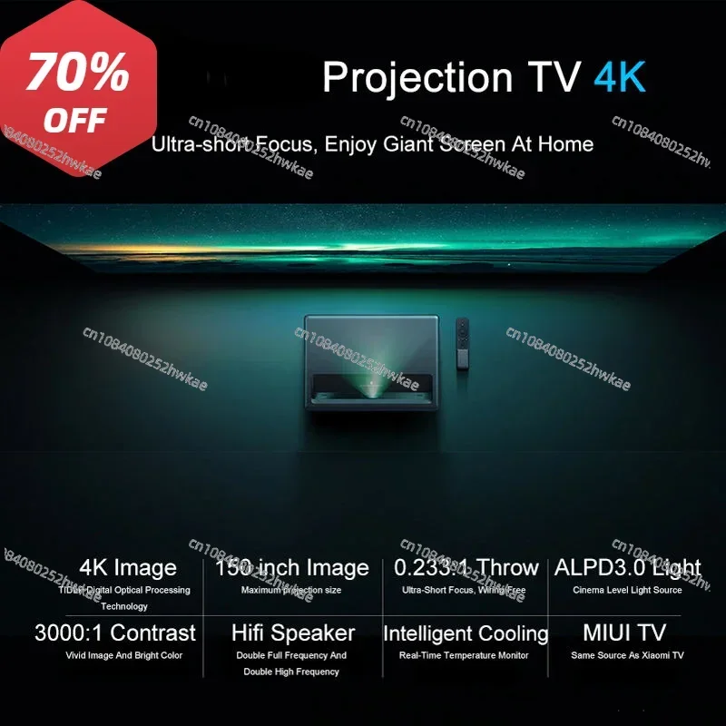 Projector 150 Inches Light Source 5000 Lumens Ultra-short Throw Projector 4k Hdr Home Projector