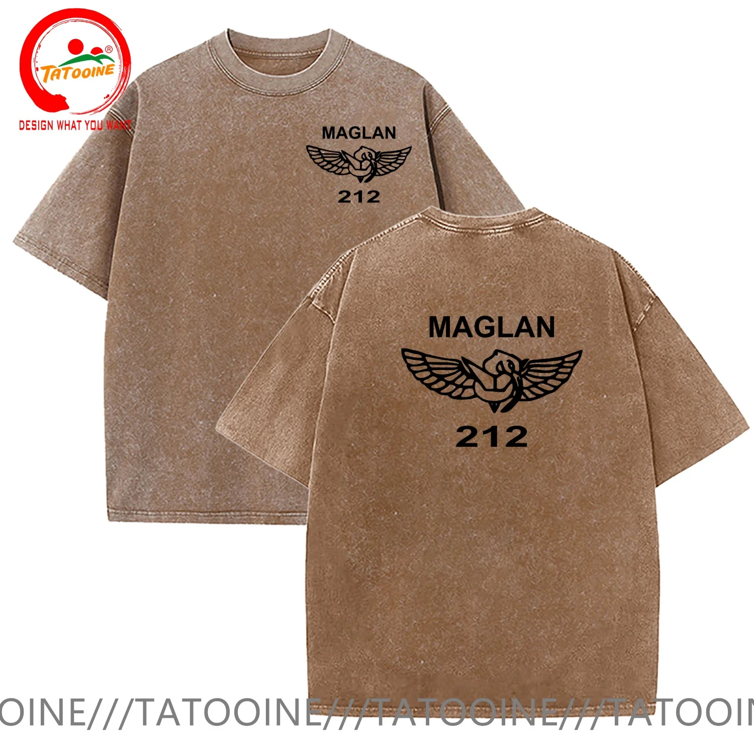 Vintage Washed Cotton T-Shirt Israeli Army Special Maglan 212  T Shirt Men Summer Casual T Shirt Soft Fashion TeeShirt