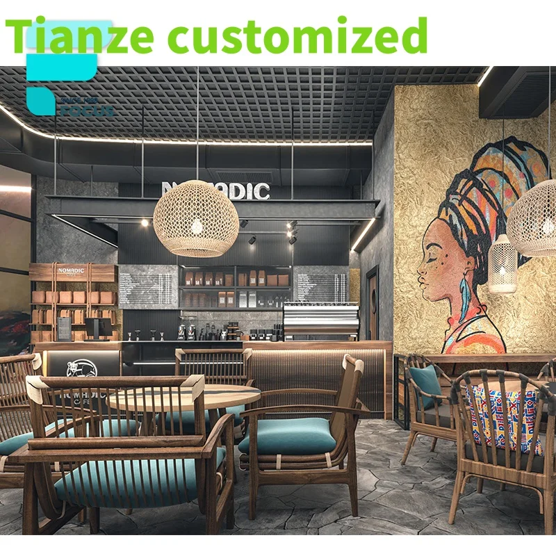 

{customized}Commercial Cafe Furniture Mall Food Kiosk Coffee Bar Counter Bubble Tea Cabinet Milk Tea Stand Decoration Coffe