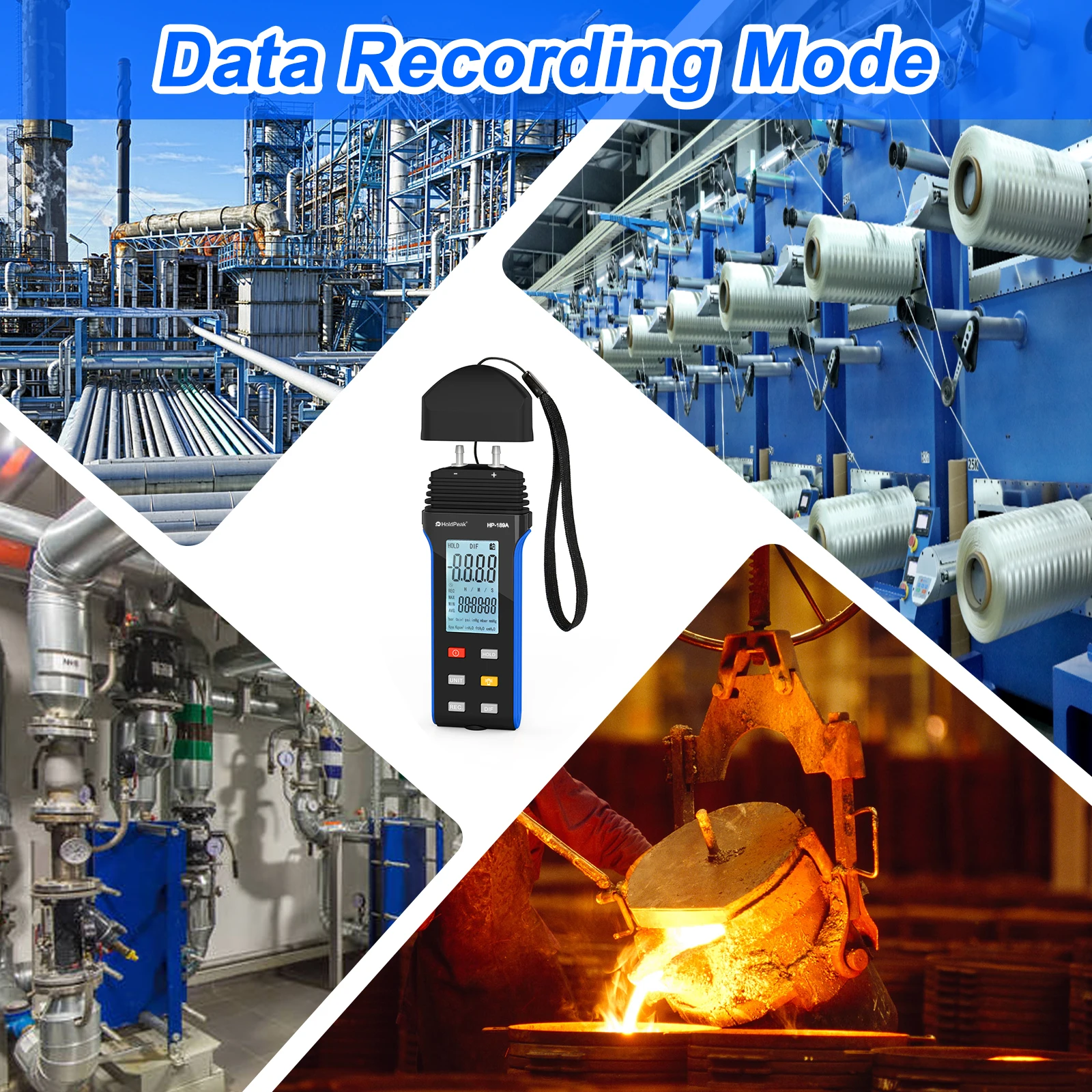 

Digital Differential Pressure Gauge Manometer HVAC Air Pressure Tester 11 Units ±55.40 inH2O Data Hold Backlight for Gas System