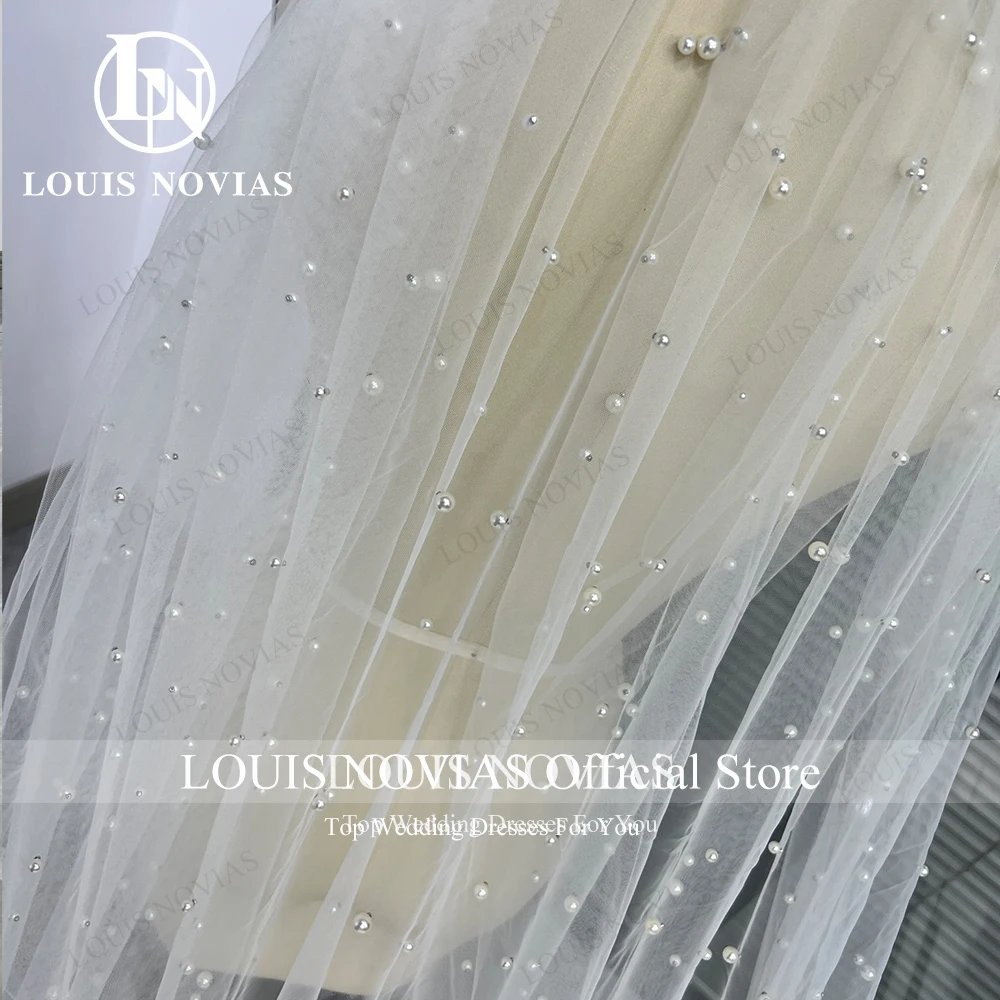 LOUIS NOVIAS زخرفة مطرزة حسب الطلب طرحة زفاف حجاب زفاف طويل #3