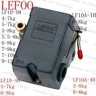 Pressostato de Ar Comprimido Personalizado Lefoo Force LF10-1H 220V/380V - Controlador de Pressão de Ar