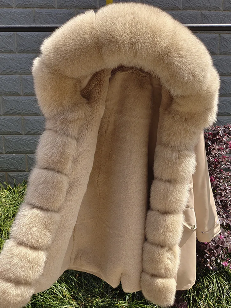 ZMEENNA Ladies Warm Winter Parka With Luxurious Faux Fur Hood And Removable Liner Stylish Long Sleeve Casual Outwear ZM3385