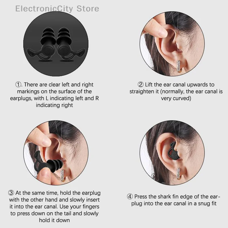 3 طبقات سدادات الأذن للنوم الحد من الضوضاء وكتم سدادات سيليكون قابلة لإعادة الاستخدام حماية السمع سدادات حجب الصوت #1