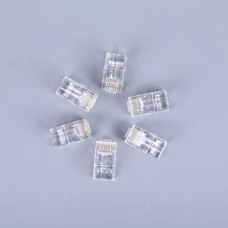 Crystal Metal CAT5e RJ45 Connector 8P8C Modular Ethernet Cable RJ 45 Ends Ethernet Cable Crimp Connectors UTP Network Plug