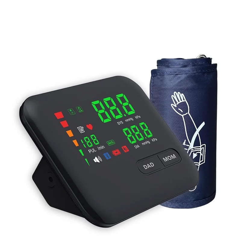 

LED Upper Arm Blood Pressure Monitor Portable Rechargeable Big Screen Voice Broadcast Tonometer BP Monitors Sphygmomanometer