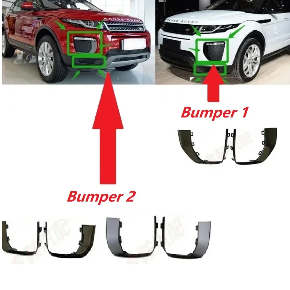 Bright black Front bumper grille decorative strip For Land Rover Range Rover Evoque 2016-2020
