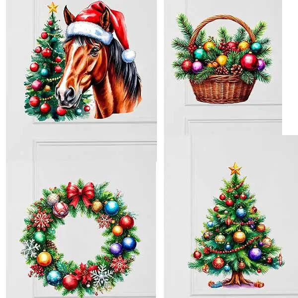Christmas New Year Decorative Stickers for Home Furnishing Windows Refrigerators Festive Themed AA610