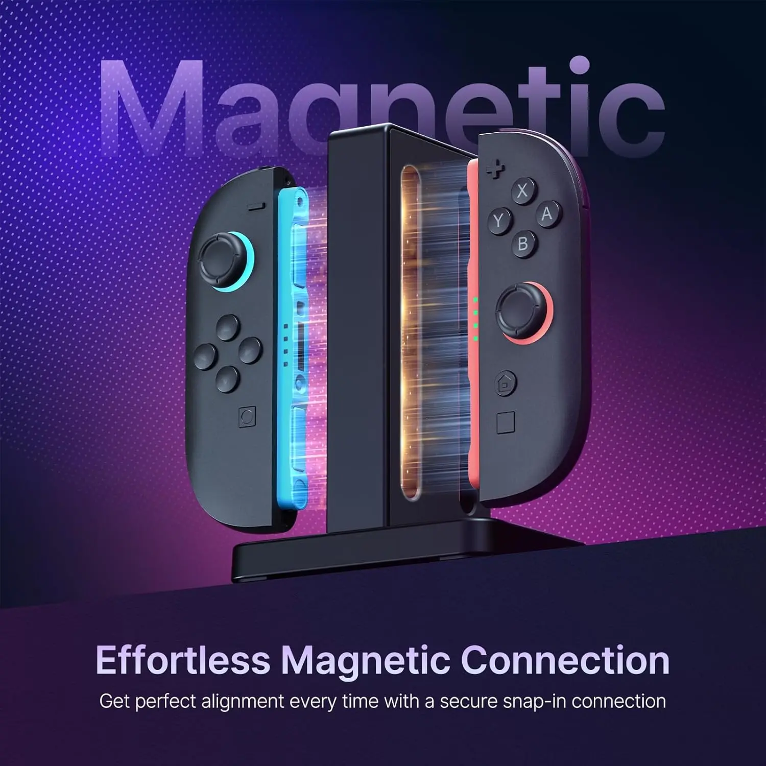 شاحن تحكم معزز لجهاز نينتندو سويتش 2، قاعدة شحن للتحكم Joy Con مع تنبيهات صوتية ومؤشر شحن #1