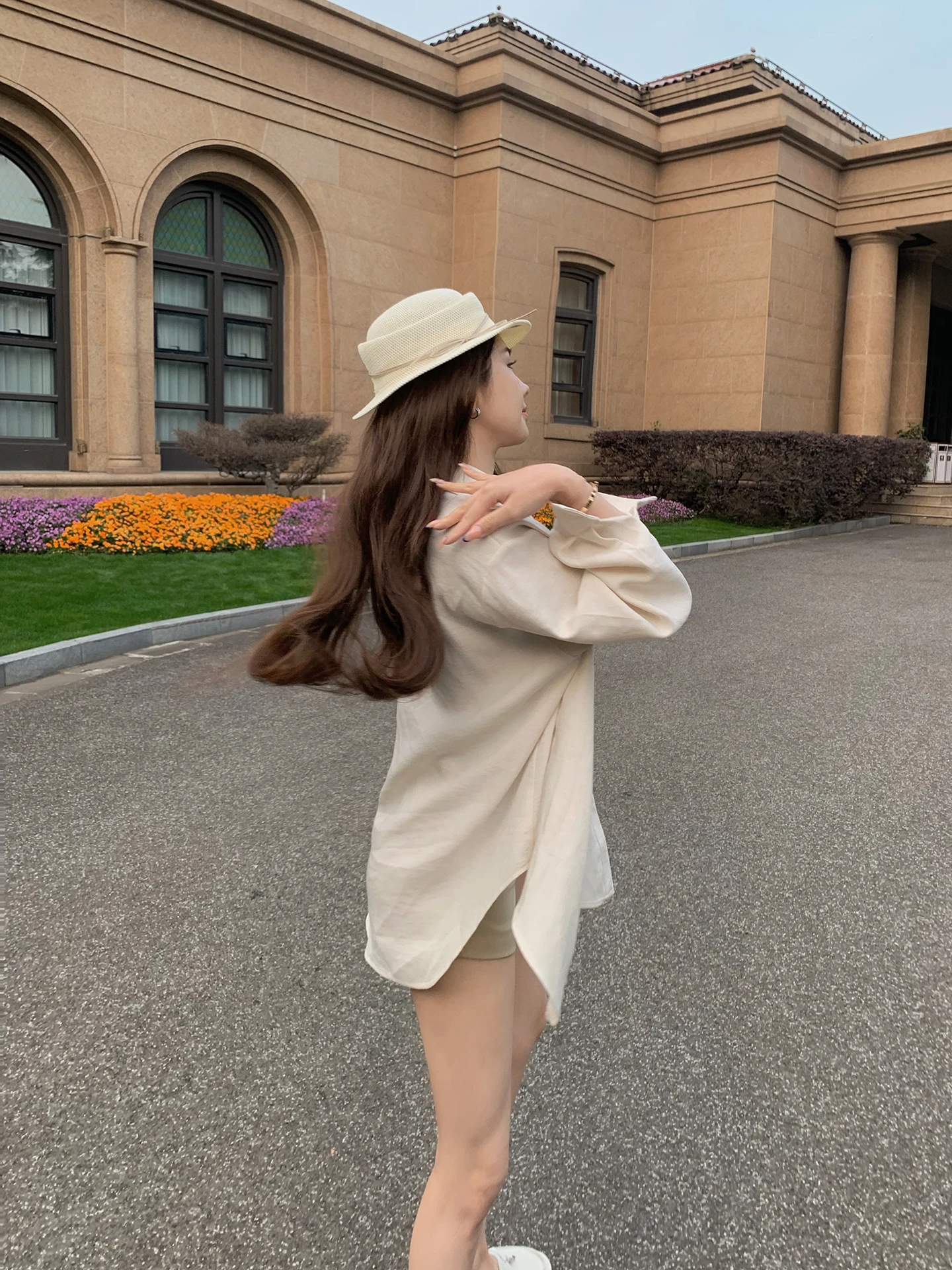 

PickRui Lazy Rich Cotton Linen Women's Shirt Summer New Style Sun Protection Outerwear Loose Fit Long Sleeve Neck