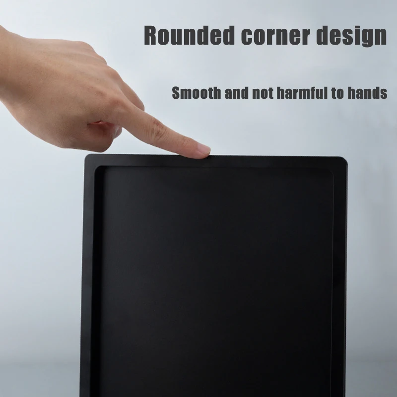 A3/A4 Black Menu Display Board High-grade Coffee Price List Show Board Sign Holder Stainless Steel Picture Display Table Card