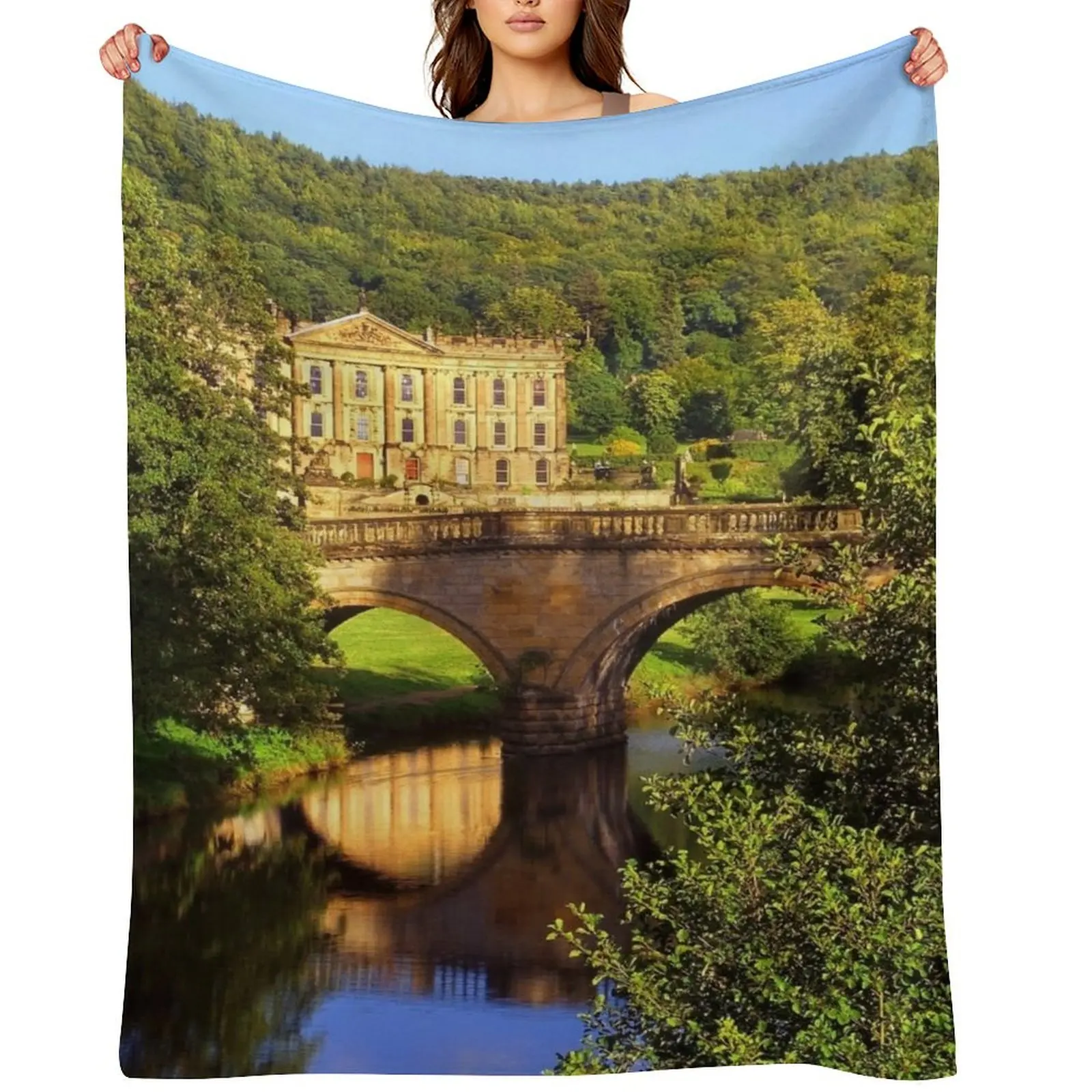 

Chatsworth & Queen Mary's Bower Bridge Throw Blanket Sofa Moving Blankets For Baby Hairy Blankets