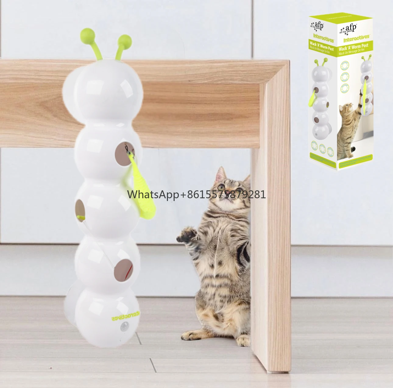 

Rechargeable Electric Cat Teaser Toy Interactive Worm Shape Suction Cup Automatic Moving Tail Motion Activated Cat Toy