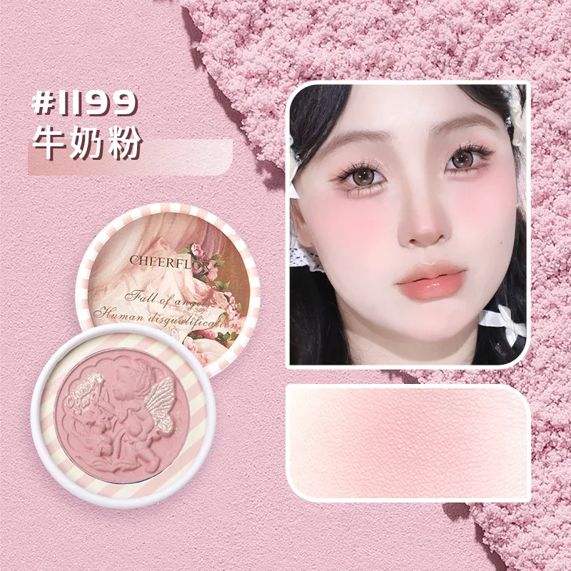 Colorrose blush maquiagem anjo alívio blush paleta fosco pó mineral contorno & destaque rosto para um acabamento brilhante ou fosco