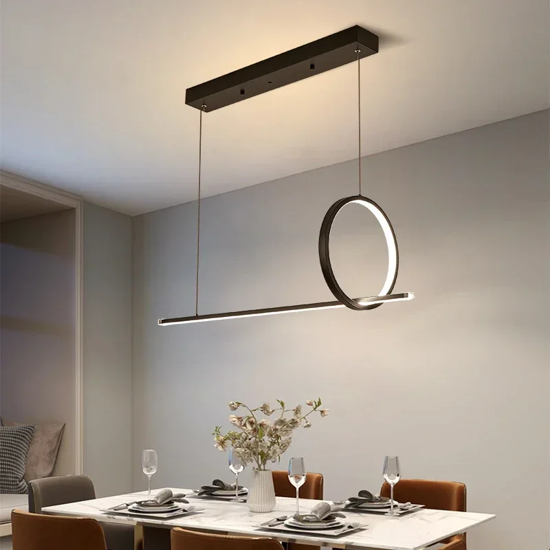 Modern Long Wire Aluminum Nordic LED Pendant Lamp Dining Bar Bedroom Study Coffee Hall Loft Hotel Chandelier Home Decor Lighting