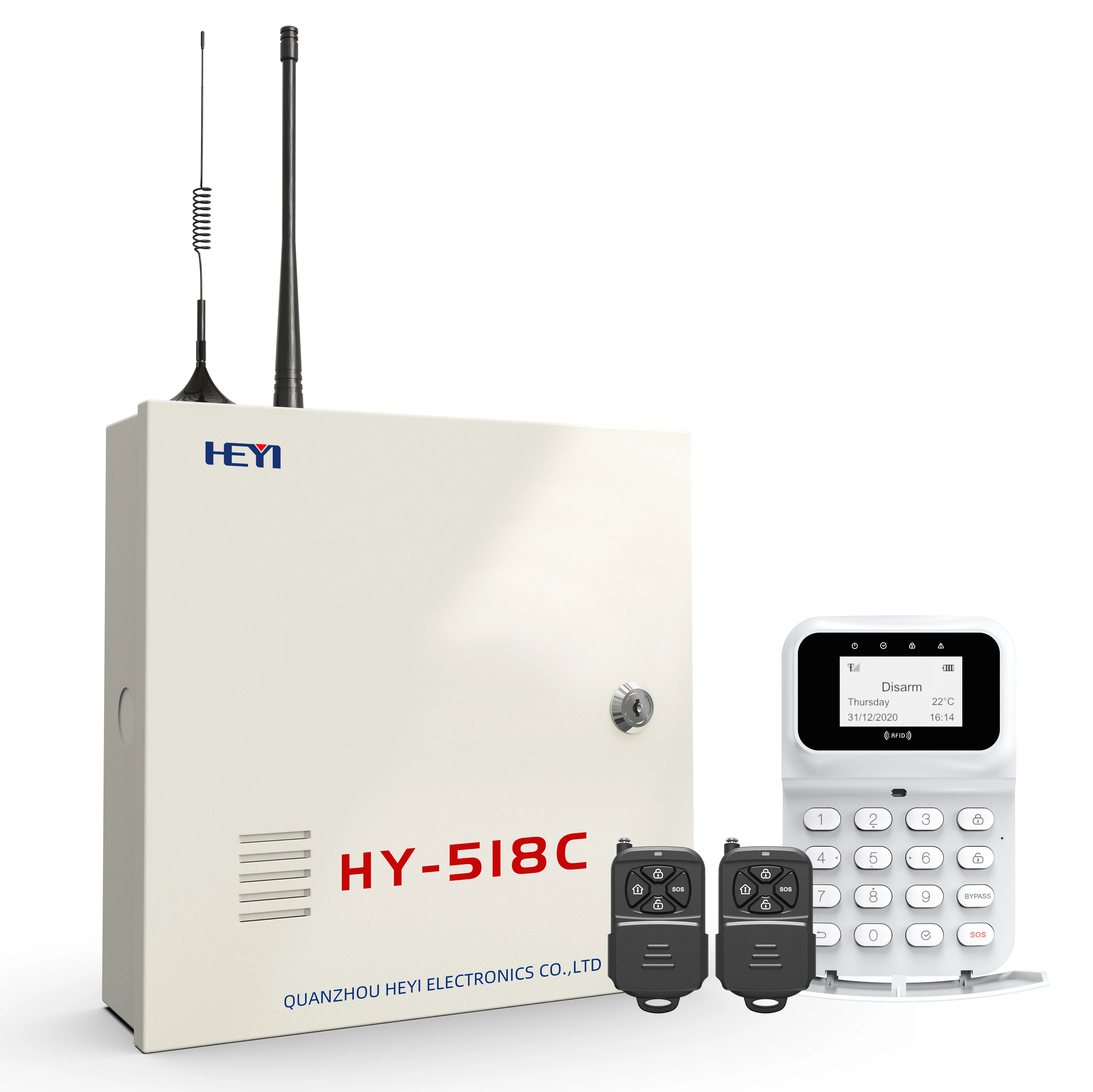 Wireless Wired Industrial Engineering Alarm Panel with 2G 4G PSTN LAN Network  SIA CID Protocol for Security Alarm System HY-518