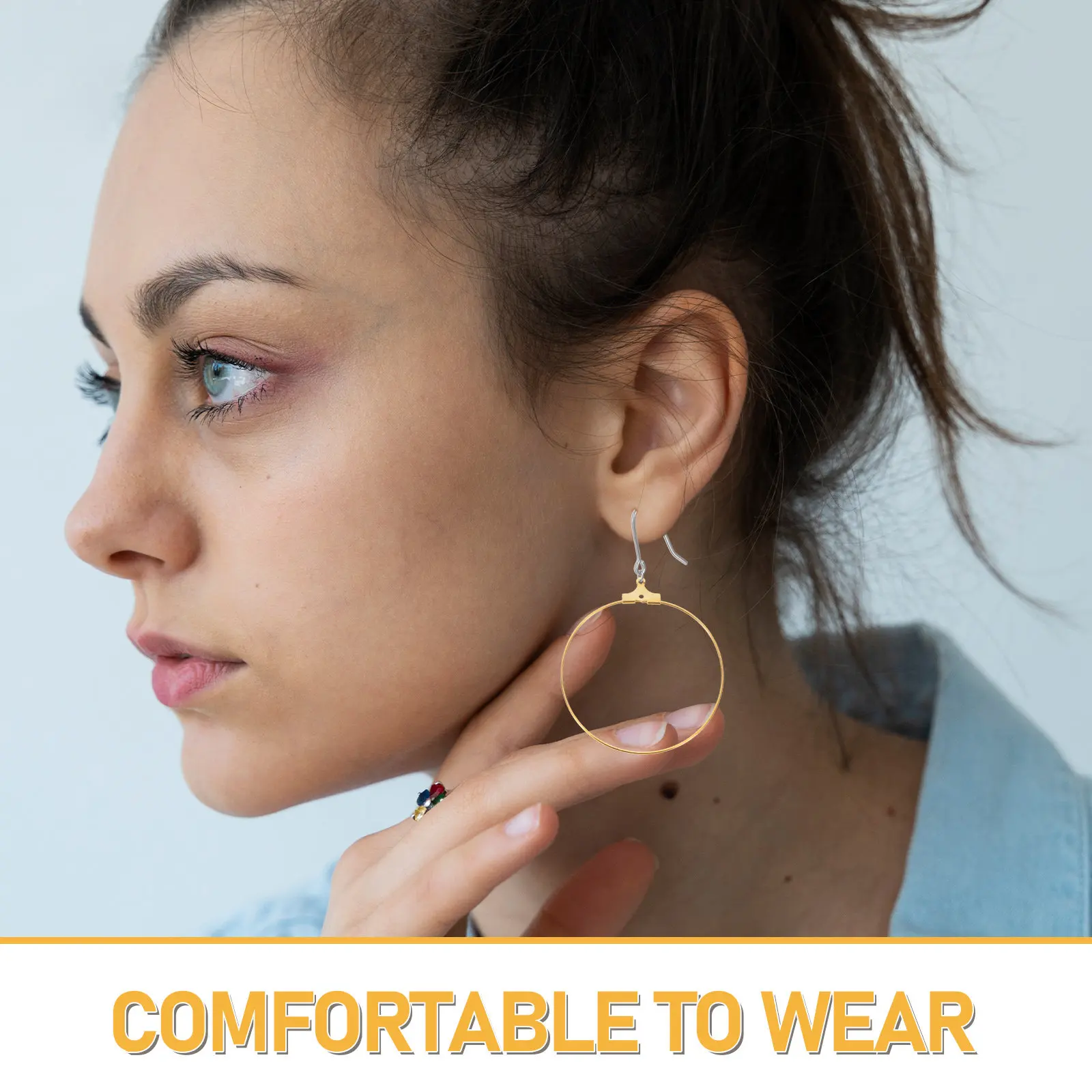 90Pcs Large Circle Earrings Findings Hoop Earrings for Women DIY Jewelry Making Accessories Round Earring Hooks Jump Rings Set view 2