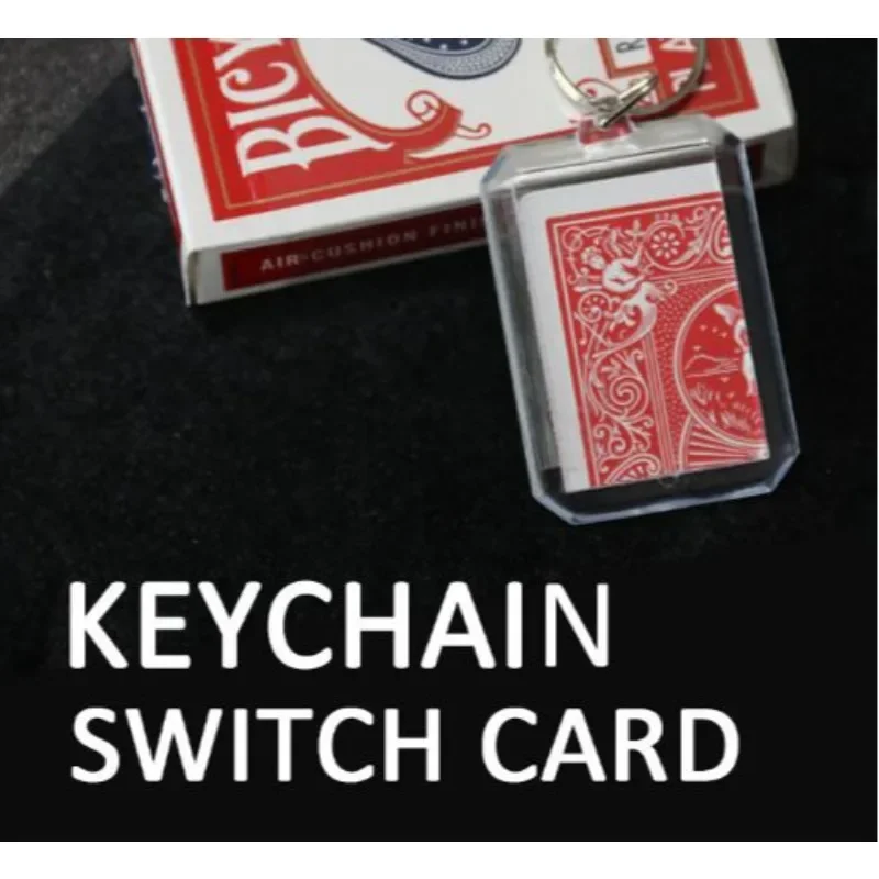 

Keychain Switch Card Magic Tricks The Signed Card Folded in Keychain Playing Cards Prediction Close Up Street Illusions Prop