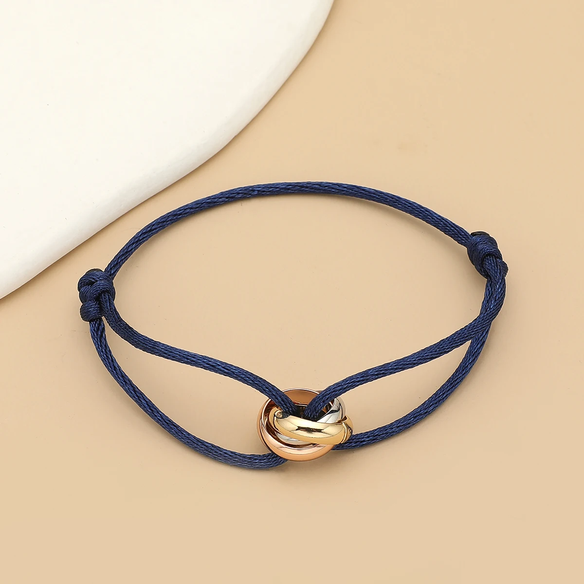 Schlichtes, modisches Unisex-Armband, 3, Metall, runder Kreis, Zubehör, verstellbares Herren-Seil-Armband für Frauen, Schmuck, Geschenke