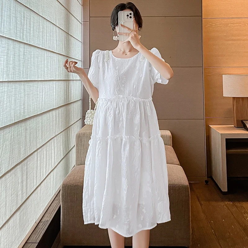 New Summer Casual Dresses For Pregnant Ladies Premama Contrast Color Beachwear Maxi Dress Maternity Gown Pregnancy Women Clothes