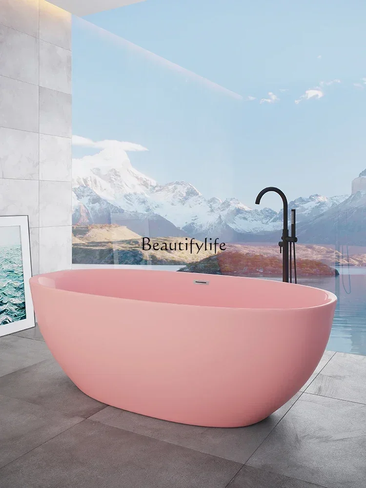 

Colorful Acrylic Bathtub Household Small Apartment Adult Bath Homestay Hotel Independent Mini Bathtub