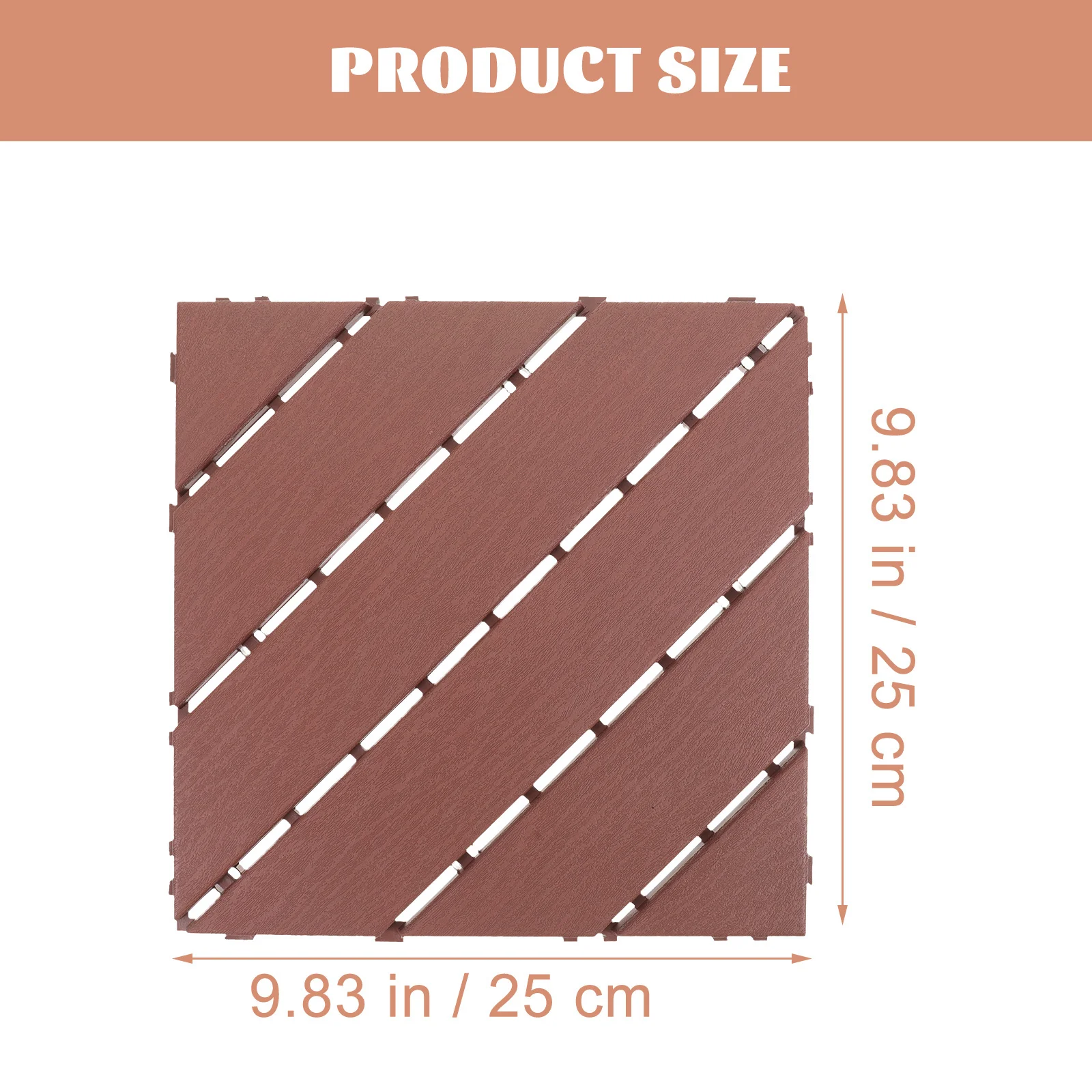 Carreaux de pont imitation bois, 4 pièces, carrelage d'extérieur en plastique, pour jardin, balcon, Patio, carrelage de terrasse imbriqué