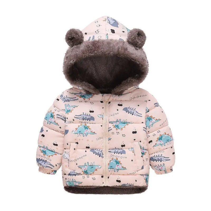 Winter Thicken Kids Jackets For Girls Coats Boys Jackets Plus Cashmere Jackets Toddler Hooded Outerwear Infant Children Clothes