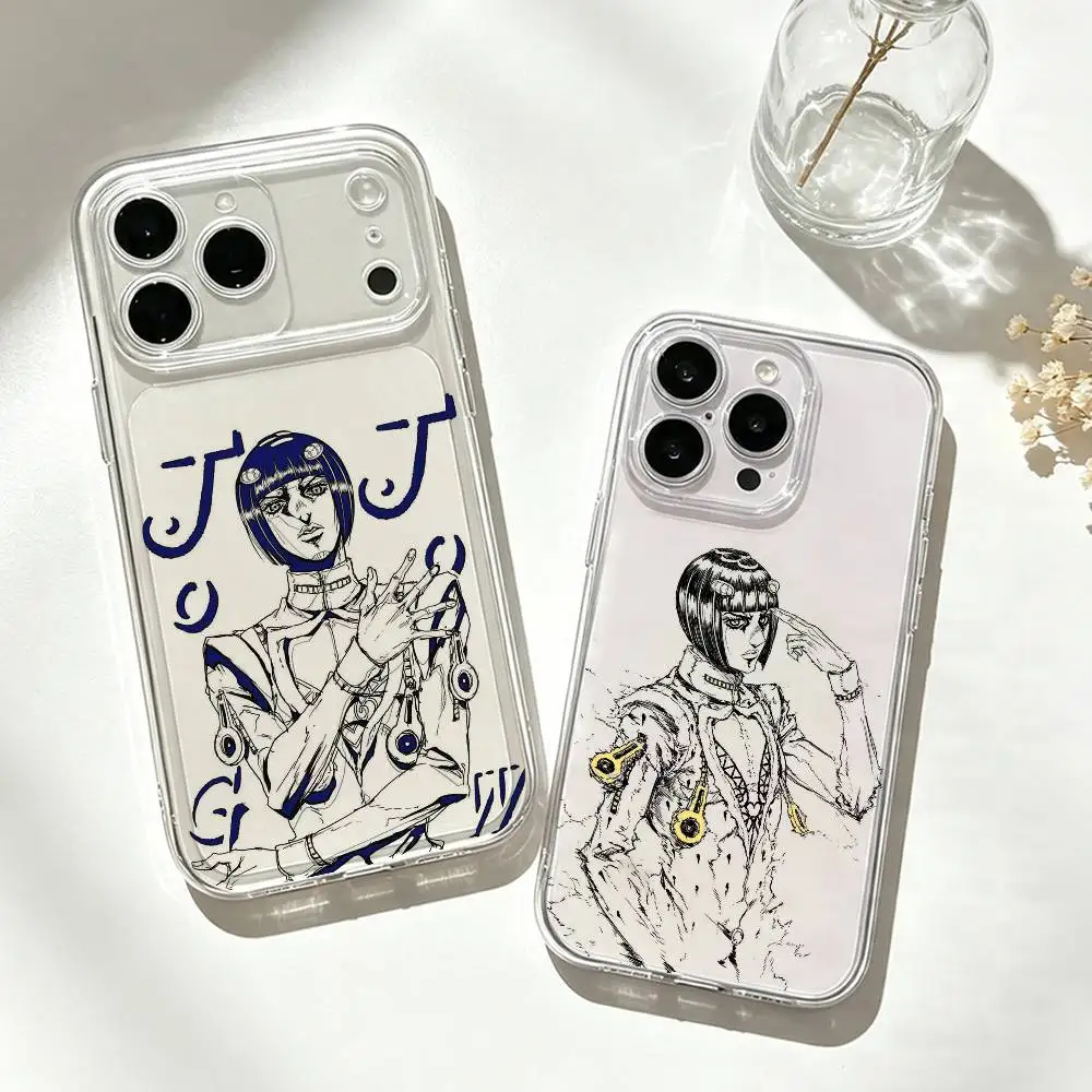 B-Bruno Bucciarati  Phone Case Transparent Silicone Soft For iPhone 17 16 15 14 13 12 11 Mini Pro Max Plus