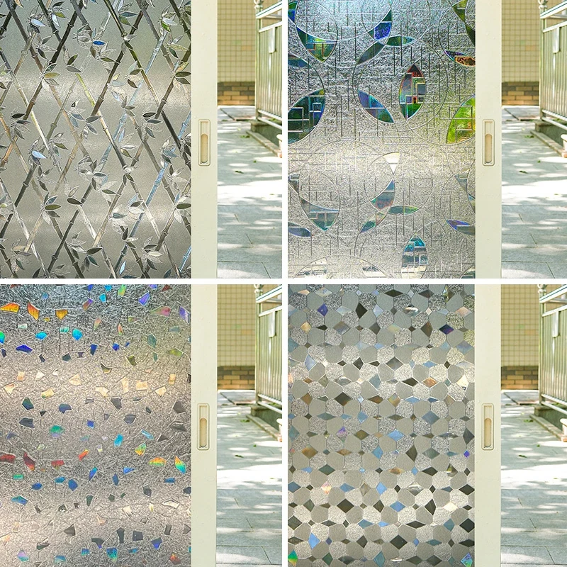 3D Decorative Privacy Film Window Film Glass Privacy Stickers Stained Glass Window Film Static Cling Stickers