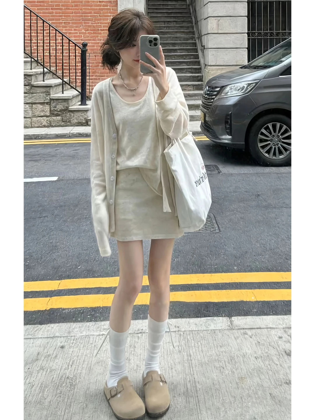 

Новый весенний комплект: свободная повседневная женская юбка-шорты с защитой от солнца, дышащая, легкая, с высокой талией, в корейском стиле, OOTD