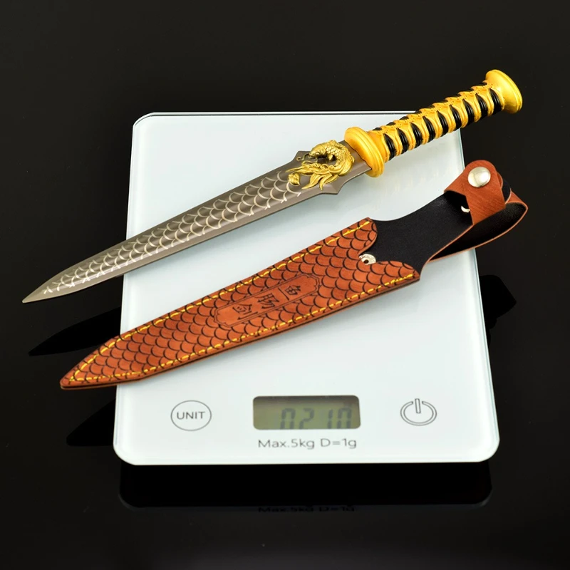 26 سنتيمتر/10.23in الصين القديمة الأسلحة الباردة نماذج الأسلحة Fishgut السيف مع غطاء من الجلد تأثيري السيوف المعادن الاصطناعية الأولاد الهدايا #5