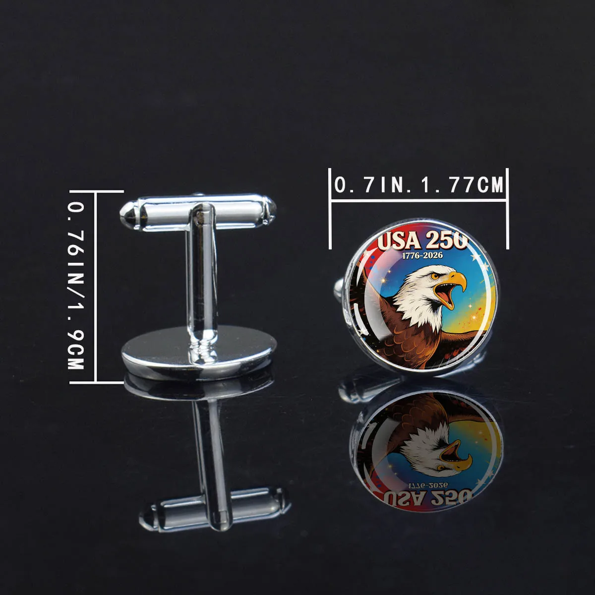 1 Pair White Sea Carved Glass Inlaid Cufflinks, Classic and Atmospheric Circular Shape, Suitable for Formal Occasions To Wear