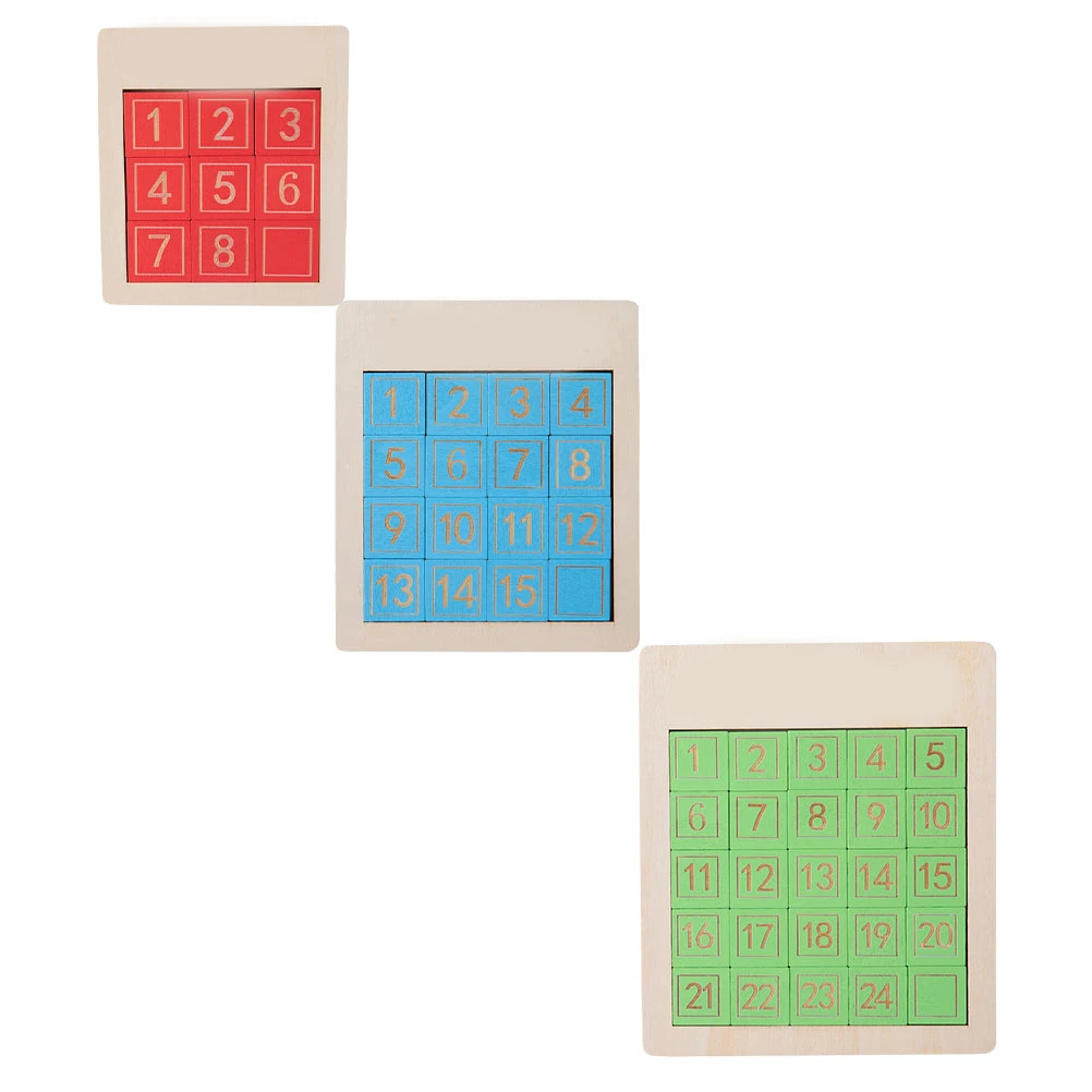 3 قطعة أرقام خشبية انزلاق أداة تحفيز الدماغ لعبة تعليمية لتطوير التنسيق بين اليد والعين