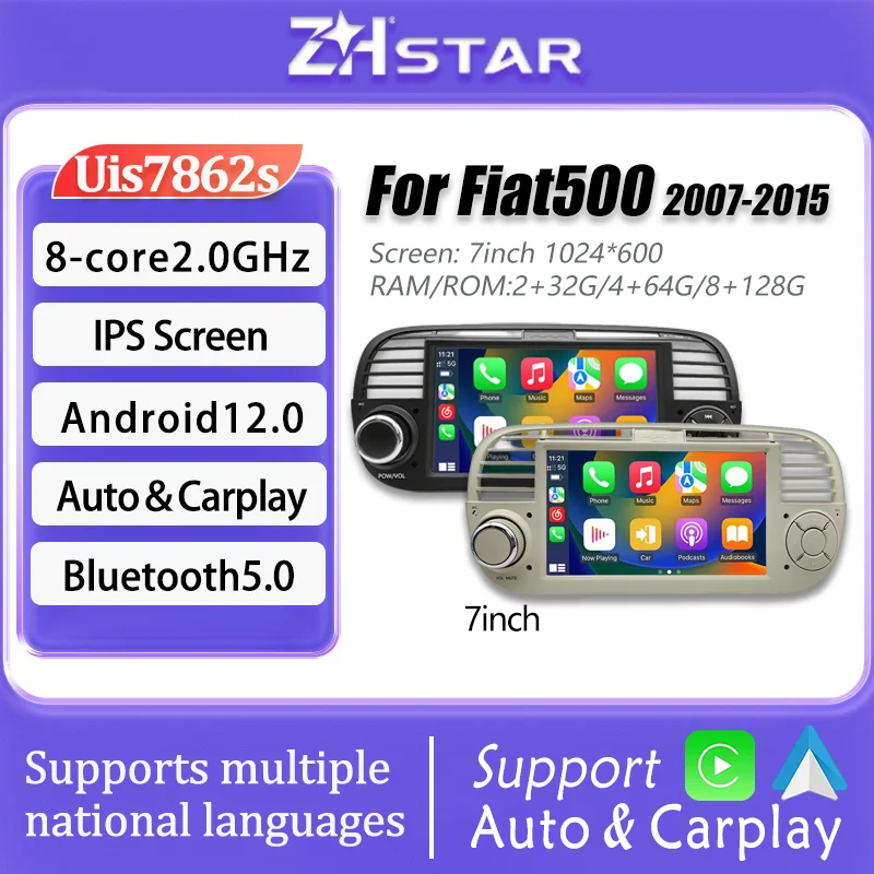 For Fiat 500 2007-2…