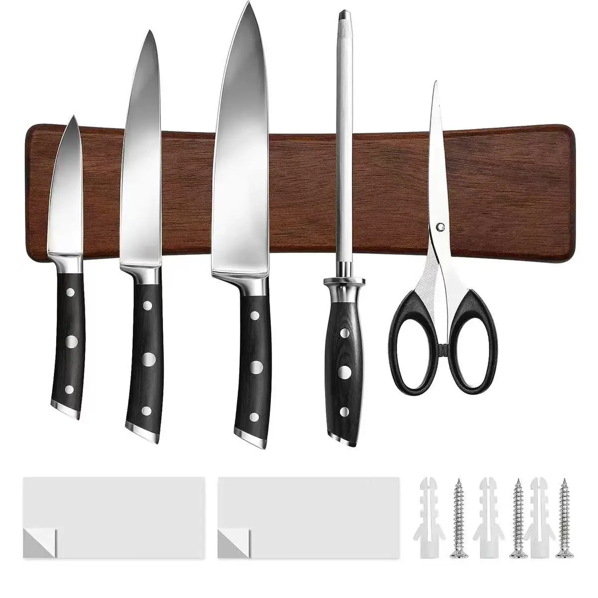Magnetic Knife Holder for Wall 16 Inch 40cm  Magnetic Knife Strips,Acacia Wood Knife Magnetic Strip Use as Knife Bar, Knife
