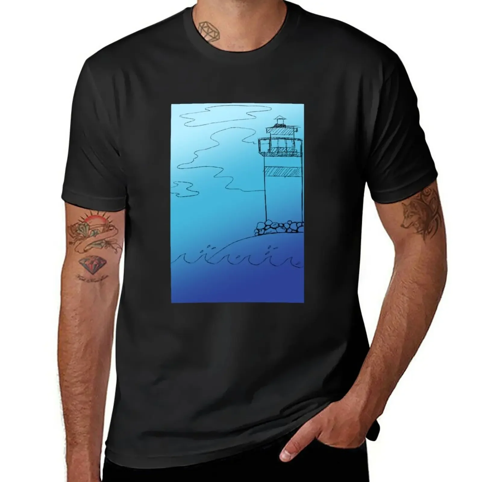 

Lighthouse Gradient Charcoal T-Shirt plain Blouse sweat t shirts men