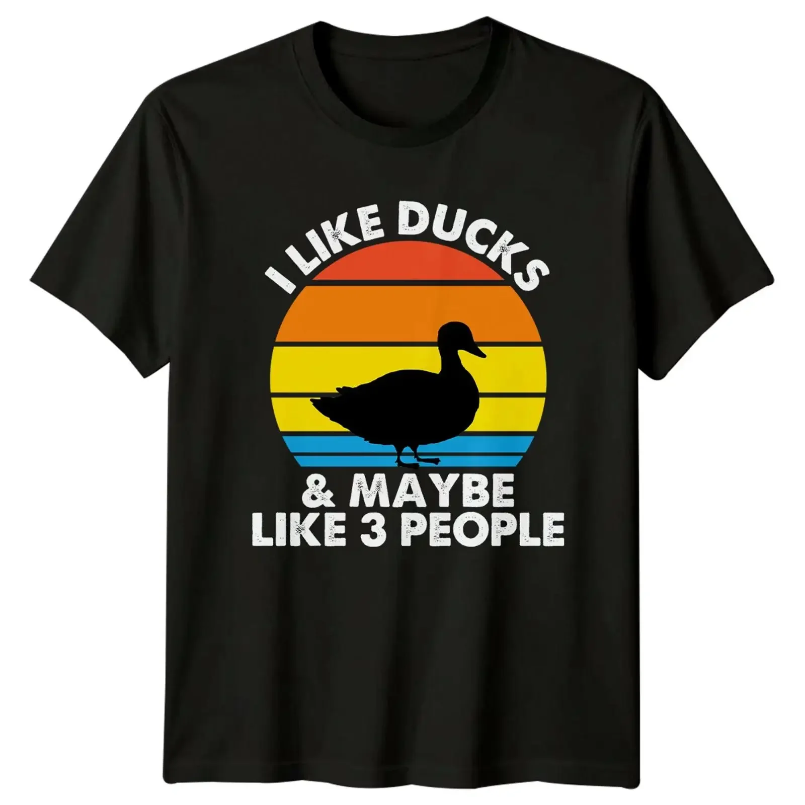 T Shirt I Like Ducks amp Maybe 3 People lustig Tier Wortspiel vintage Washed fashion Stretched Top For Everyday Wear Slightly