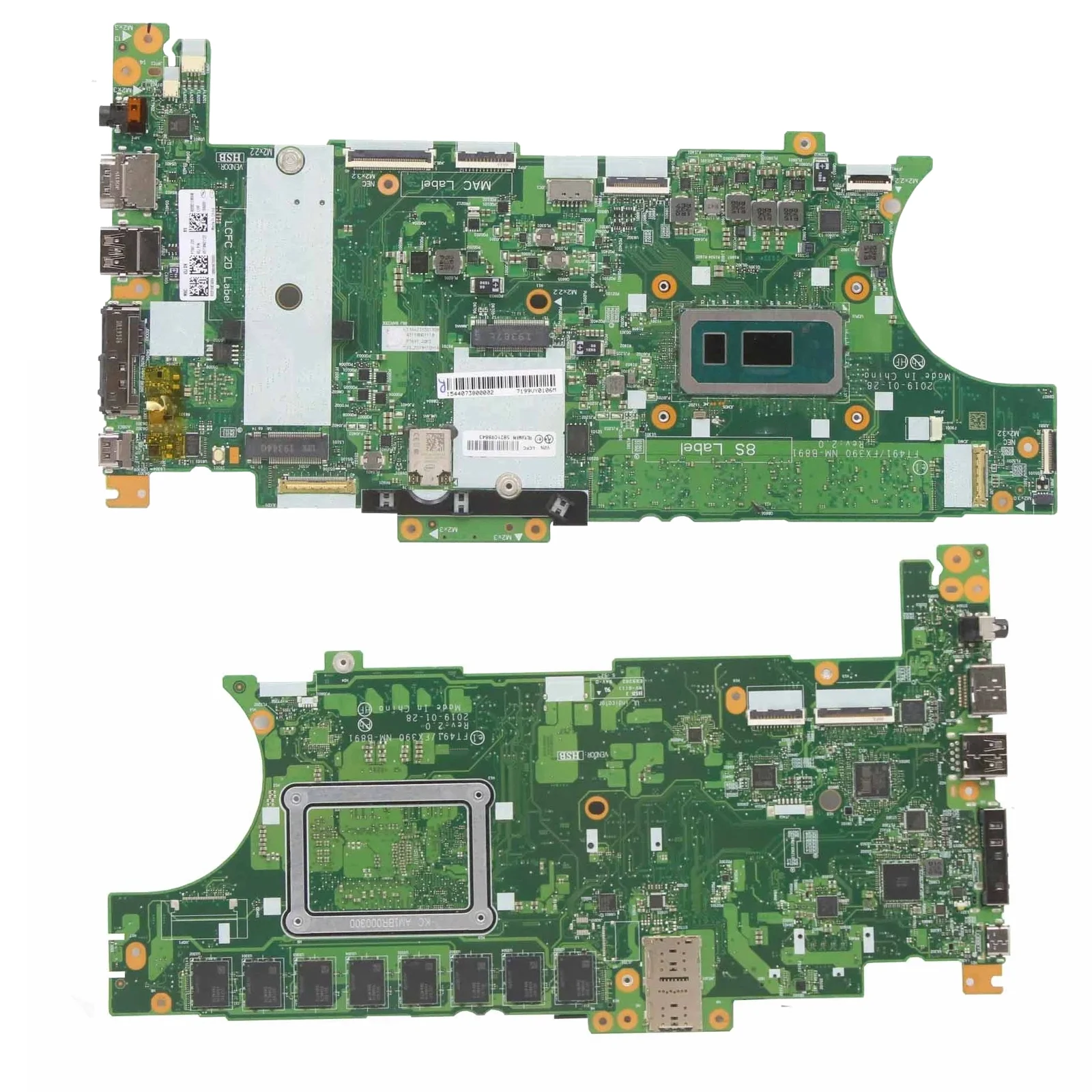 

5B21C98843 01HX952 1HX952 For Lenovo Thinkpad T490S Laptop Motherboard System Mainboard Onboard CPU i7-8665U 32G AC9560