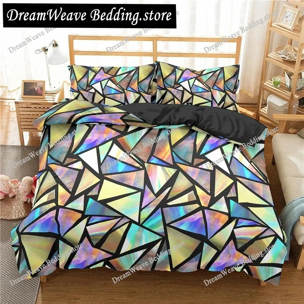 Building Block King Queen Duvet Cover Colorful Brick Bedding Set for Boys Teens Adults Cartoon Polyester Comforter Cover