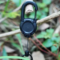 1pc Steel Wire Tactical Automatic Retractable Buckle Rope Camping Supplies Anti-theft Elastic Keychain Carabiner Buckle Rope캠핑용품 5