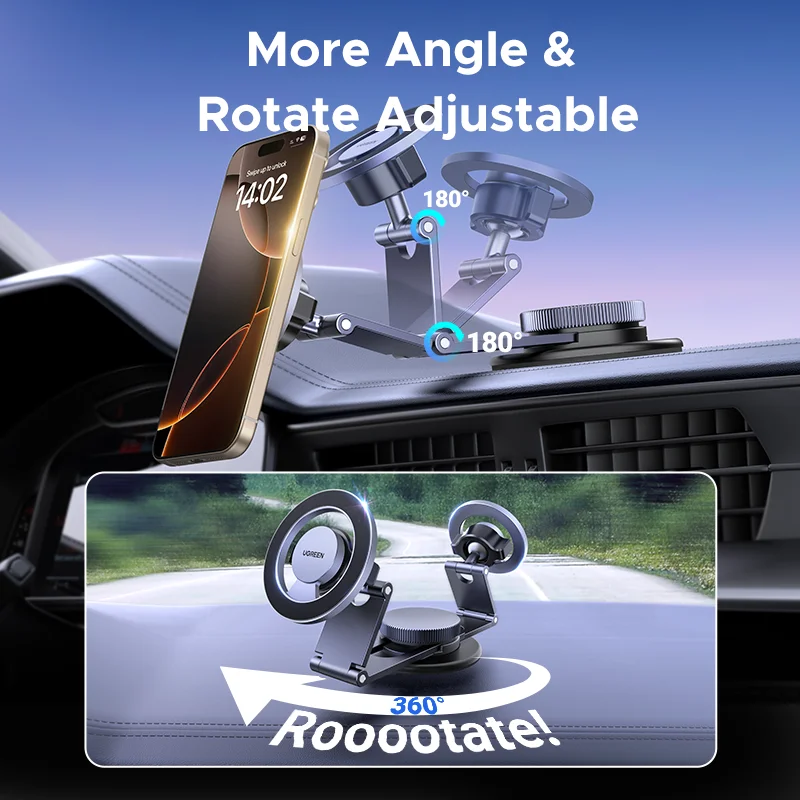 UGREEN Magnetic Car Phone Holder Dashboard Gravity Car Phone Stand For Magsafe iPhone 16 15 14 Pro Samsung Xiaomi Strong Magnets