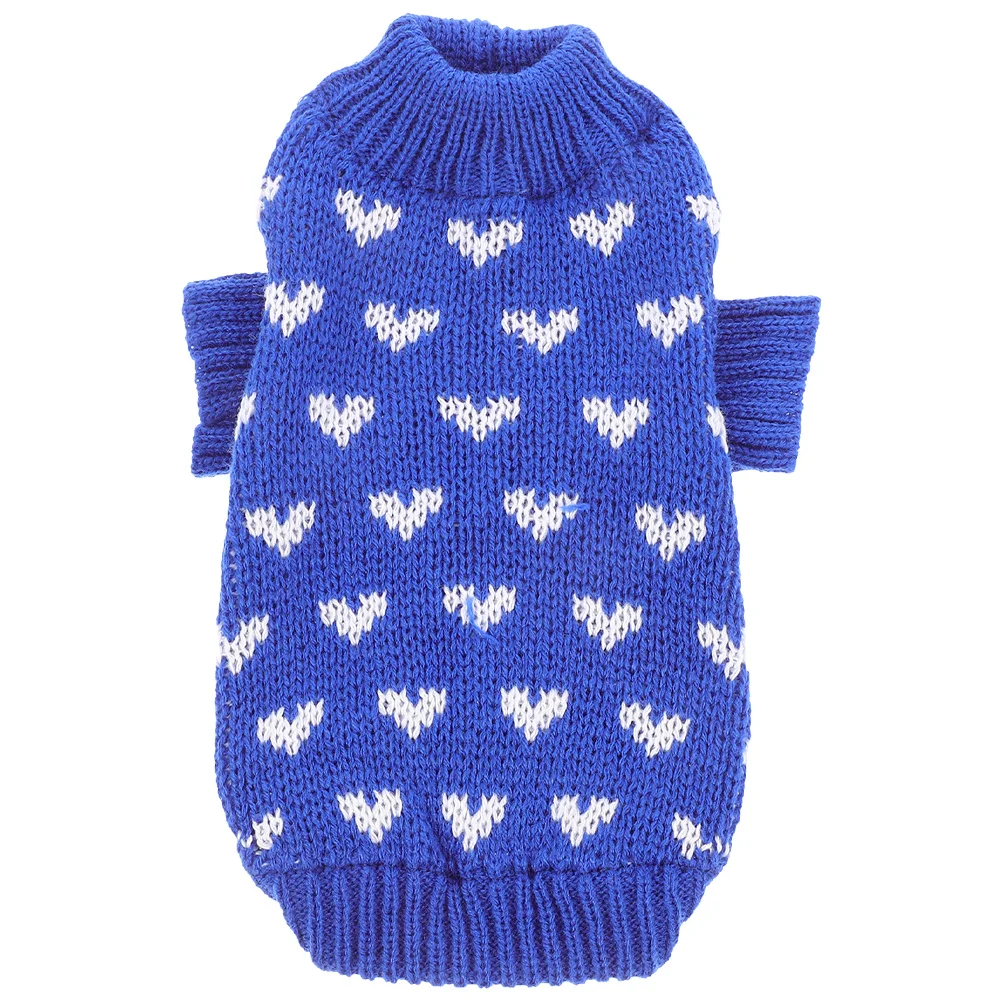 

Valentine's Day Dog Sweater Heart Pattern Xl Warm Pet Clothes Adorable Stylish Dog Outfit Wear-Resistant Warm Pet Clothes