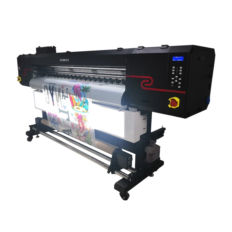 Audley 1.9m digital 3 I3200 head UV Roll to roll flexible film leather banner printer printing machine color white varnish