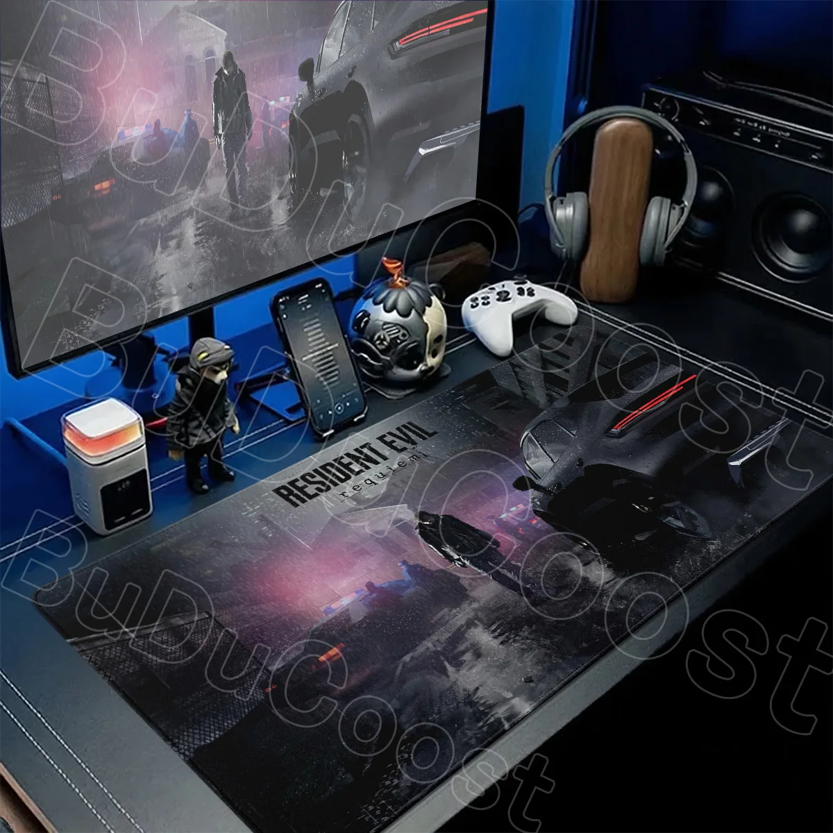 900x400mm Anti-slip Gamer Keyboard Laptop Mausepad R-Resident Evil Requiem Office Extend Desk Mat Anime Mouse Pad With Lock Edge
