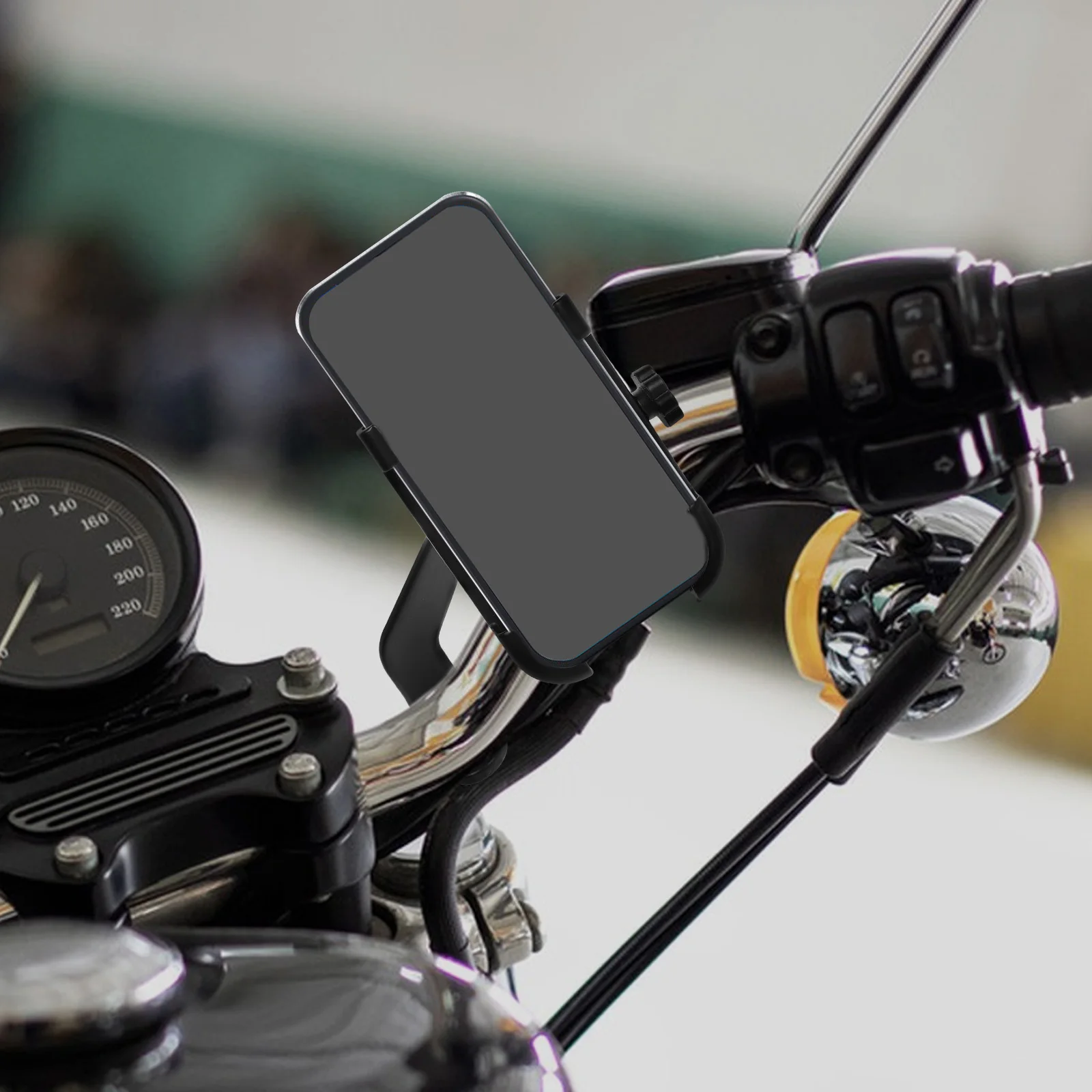 

Aluminum Alloy Phone For Motorcycle Handlebar Scooter Bike Universal Holder Adjustable Angle Long-Lasting Easy Install Ram Mount