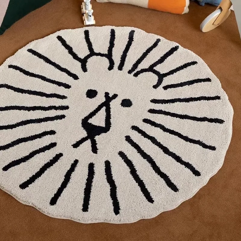 

Round Carpet for Living Room Soft Plush Fluffy Rugs for Bedroom Bedside Floor Mats Light Luxury Ins Area Rug 거실매트 Alfombra Salón